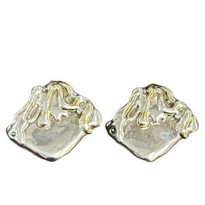 Sam Philipe 925 Sterling Silver Signed Electroform Modernes Clip Earrings 18.93G